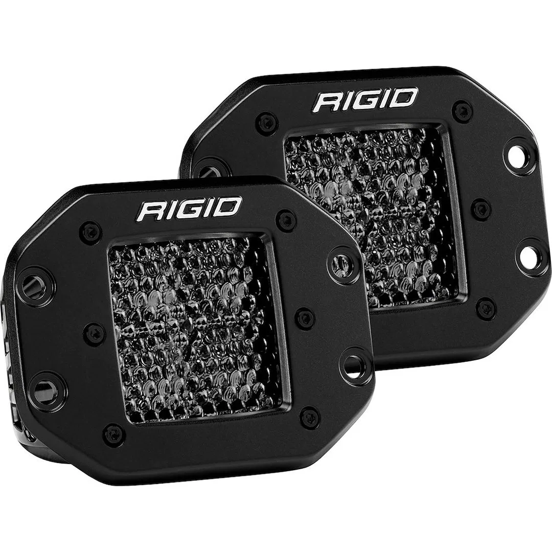 212513BLK – RIGID IND Driving/ Fog Light, LED Bulb Clear Bulbs 3 Inch Square 30 Watt Bulbs Amp Draw 2.1 AMP Diffused ...